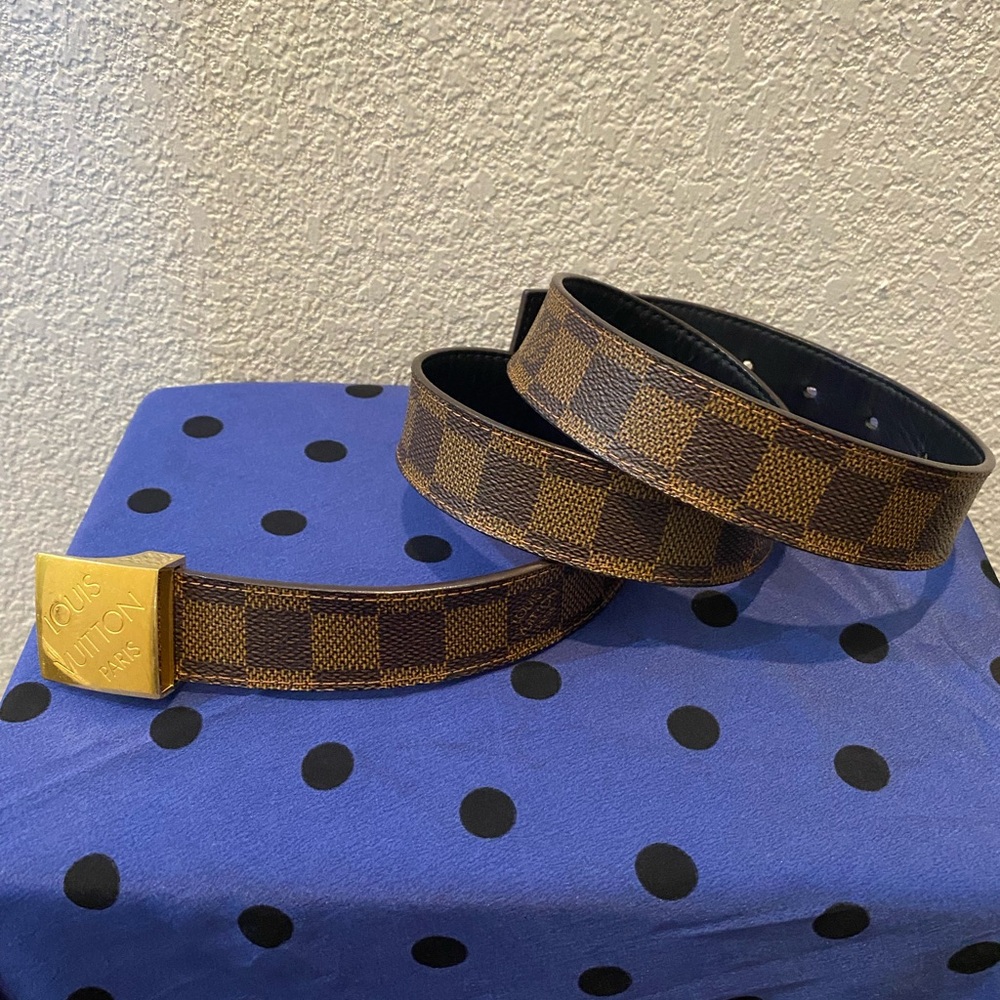 LV vintage DAMIER monogram adjustable belt in very good condition. 85/34 Length - Picture 3 of 4